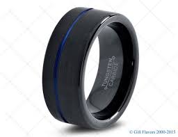 Black And Blue Rings For Men Black Tungsten Ring Blue Men Tungsten Rings Blue By Giftflavors Blue Wedding Rings Black Tungsten Rings Tungsten Mens Rings