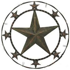 We create a variety of country farm and ranch sculptures with designs that we make ourselves. 24 Barb Wire Lone Star Barn Metal Art Rusty Bronze Western Home Decor Wall Art