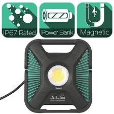 Advanced Lighting Systems 10 000 Lumens Heavy Duty Led Bluetooth Work Light With Integrated Power Bank Spx10k1c The Home Depot