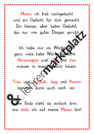 Gedicht Zum Muttertag Unterrichtsmaterial Im Fach Fachubergreifendes Muttertag Gedicht Muttertag Lied Gedicht Oma Geburtstag