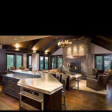 Love This Open Floor Plan With Images Rustic Family Room Home Open Concept Kitchen Living Room