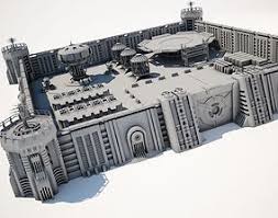 Scifi Military Base02 3d Model Game Design Military Starship Design