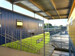 Distill Studio Completes The Box Office An Office Building Constructed Out Of 32 Recyc Container Office Shipping Container Architecture Container Architecture