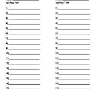 Blank Spelling Test Template - Free!