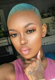 Turquoise, azure, purple shades will make your look feminine and romantic and soften the face features. Silver Grey Dyed Short Hair African Novocom Top