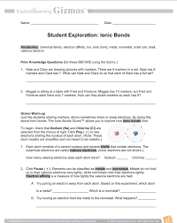 If students haven't gone to the website i tell them to follow the instructions at the top of the 1st page. Covalent Bonding Worksheet Answer Key Ionic Bonds Student Exploration Gizmo Worksheet With Ionic Bonding Covalent Bonding Worksheet Covalent Bonding