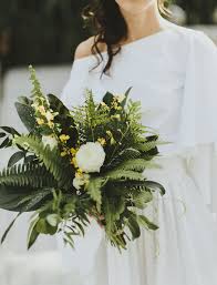 A Modern Miami Beach Wedding Green Wedding Shoes Tropical Wedding Bouquets Fern Wedding White Wedding Bouquets