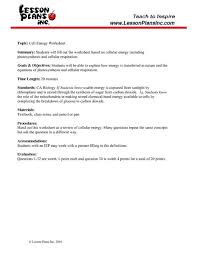 Cells break down simple food molecules such as sugar and release the energy they contain. Cell Energy Study Guide Worksheet For 9th 12th Grade Lesson Planet