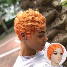 Obviously, going from a deep brown or lush black to blonde, without compromising the integrity of your hair, isn't a one step process. Qianao Short Curly Finger Waves Wigs Blonde Black Synthetic Non Remy Hair Wig Cosplay For African American Women Women S Hair Accessories Aliexpress