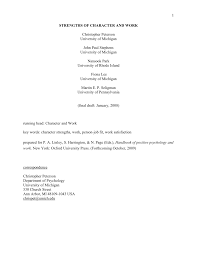 List of key strengths for a resume (personal & professional examples). Pdf Strengths Of Character And Work