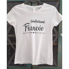 Es gibt zwei sachen, von denen man nie. T Shirt Girlfriend Fiancee Cadeau Mariage Fiancaille Femme Taille S