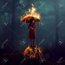 Popular with free fire and csgo players, what are you waiting for to fix. A Woman With A Burning Umbrella In A Dark Forest Stock Photo Picture And Royalty Free Image Image 81643533