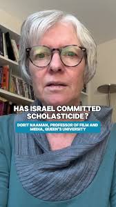 What is scholasticide? Prof. Dorit Naaman (Queen’s University) explains how  Israel has systematically destroyed Gaza’s entire education system. Since  October 2023, 80% of schools and all 12 ...