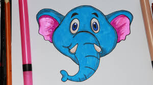 How To Draw Elephant Head Elephant Head Cartoon Drawing For Kids Youtube One horizontal and one vertical across the face. how to draw elephant head elephant head cartoon drawing for kids