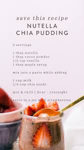 Nutella Chia Seed Pudding Recipe Chia Seed Recipes Pudding Nutella Recipes Chocolate Chia Seed Pudding
