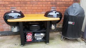 Double Weber Weber Grill Table Diy Grill Table Bbq Kitchen