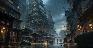 Ein Bild aus einem Videospiel von einer Stadtstraße bei Nacht - SeaArt AI