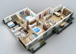 Fokusnya adalah kurang pada ornamentasi dan 10 denah rumah minimalis 3 kamar tidur 1 lantai 2021 beserta keterangannya. 11 Denah Rumah 4 Kamar 3d Untuk Hunian Keluarga Besar