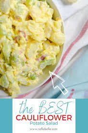 The Best Cauliflower Potato Salad In 2020 Cauliflower Potatoes Cauliflower Potatoes Salad Salad Recipes With Bacon