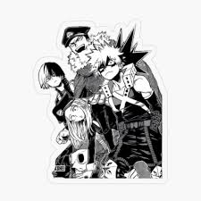 Black And White Manga Stickers Bnha Group Sticker Transparent Sticker By Zoeygold13 In 2020 Pop Stickers Cute Stickers Stickers