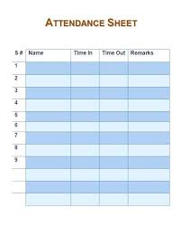 Employee Daily Attendance Sheet Attendance Sheet Template
