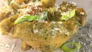 Mushroom And Shrimp Stuffed Shells With Pesto Bechamel Sauce Recipe The Chew Abc Com The Chew Recipes Recipes Seafood Recipes