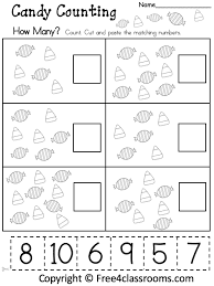 See how far you can get! Free Kindergarten Math Worksheet How Many Cut And Paste Free4classrooms