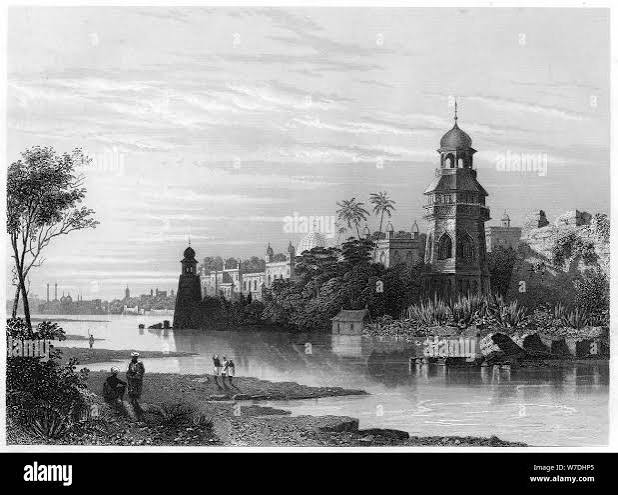View of Delhi from the river showing the King's palace', c1860. Artist: Unknown Stock Photo - Alamy