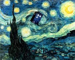 Doctor Who Van Gogh Starry Night Tardis Digital Download 8x10 Art Download Starry Night Van Gogh Tardis Art Tardis Starry Night
