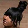 Bun With Bangs Hairstyles For Black Hair