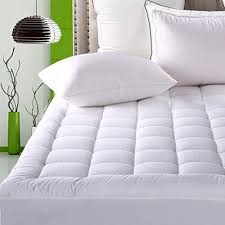 Fitted Quilted Mattress Pad Cover 8 21 Inch Deep Pocket Luxurious 300tc 100 Cotton Top Storm Goose Down Alter Mattress Pad Mattress Mattress Pad Cover