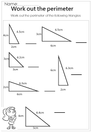 Work Out The Triangle Perimeter Worksheet Perimeter Worksheets Triangle Worksheet Area Worksheets