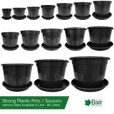 They can also be used for soil based growing. Plant Pot Tree Shrub Plastic Planter Pots With Reinforced Rim And Saucers Ebay