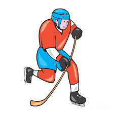 Ice Hockey Player With Stick Cartoon Digital Art By Aloysius Patrimonio Ice skating penguin, snow activities. ice hockey player with stick cartoon by aloysius patrimonio