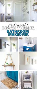 There are several small bathroom ideas that can be nautical as well. Budget Friendly Beach Themed Bathroom Makeover Sustain My Craft Habit