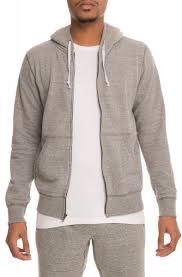 the en x karmaloop in a state zip up hoodie in heather grey