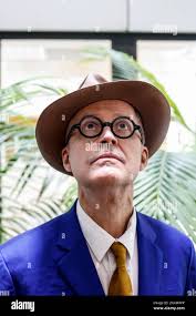 Canadian cartoonist Seth, pseudonym of Gregory Gallant, poses during an  interview with Europa Press, at the València Comic Fair 2022, at Feria  Valencia,