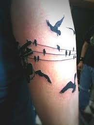 Birds On A Wire Tattoo No Surrender Studios Becoming Art Tattoos By Scott Spencer Tattoos Foot Tattoo Hard Tattoos