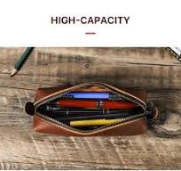 Estuche de lápices de cuero Retro, estuches de lápices de ...