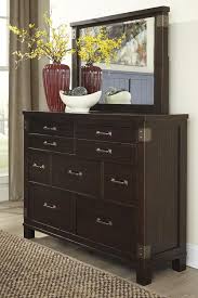 Haddigan Vintage Casual Brown Wood Glass Wood Dresser Mirror Dresser With Mirror Wood Dresser Furniture