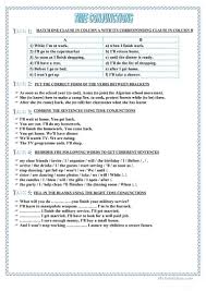 Time Conjunctions Conjunctions Worksheet Conjunctions Time Worksheets