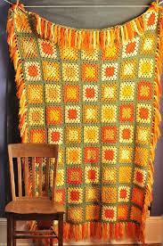 ▲ great hand made afghan, knit in soft acrylic in a zig zag chevron stripe pattern in classic 70s colors. Pin On Vintage Blankets