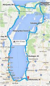 How long is the circle tour of lake michigan? Lake Michigan Circle Tour Map Maping Resources