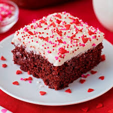 Pour batter into 2 round cake pans. Red Velvet Poke Cake Cream Cheese Frosting Lil Luna