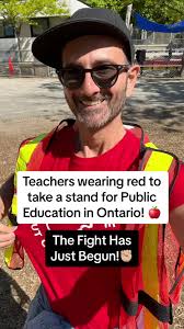 Teacher in Red Shirt and The Bull