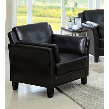 Minimalism gets a comfortable, cozy touch in this portland accent chair. Furniture Of America Tonia Faux Leather Accent Chair In Black Idf 6717bk Ch