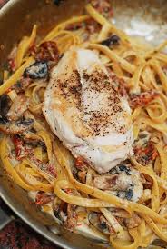 Chicken Breasts With Creamy Mushroom And Sun Dried Tomato Pasta Julia S Album