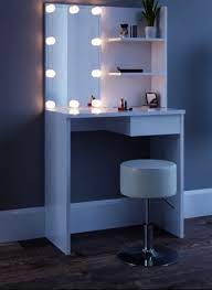 Mirrored Dressing Table Led Lighting Cosmetic Vanity Makeup Glam Stora Rare Epoch Ankleidezimmer Design Schminktisch Ideen Ikea Schminktisch Modern