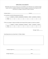A work schedule template is a crucial arm in handling your employee resources, so you can control your project as it progresses to a successful completion. Availability Sheet For Employees Mancer