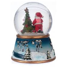 When a man inadvertently makes santa fall off of his roof on christmas eve, he finds himself magically recruited to take his place. Christmas Snow Globe With Santa Claus Musical And Glitter Online Sales On Holyart Com